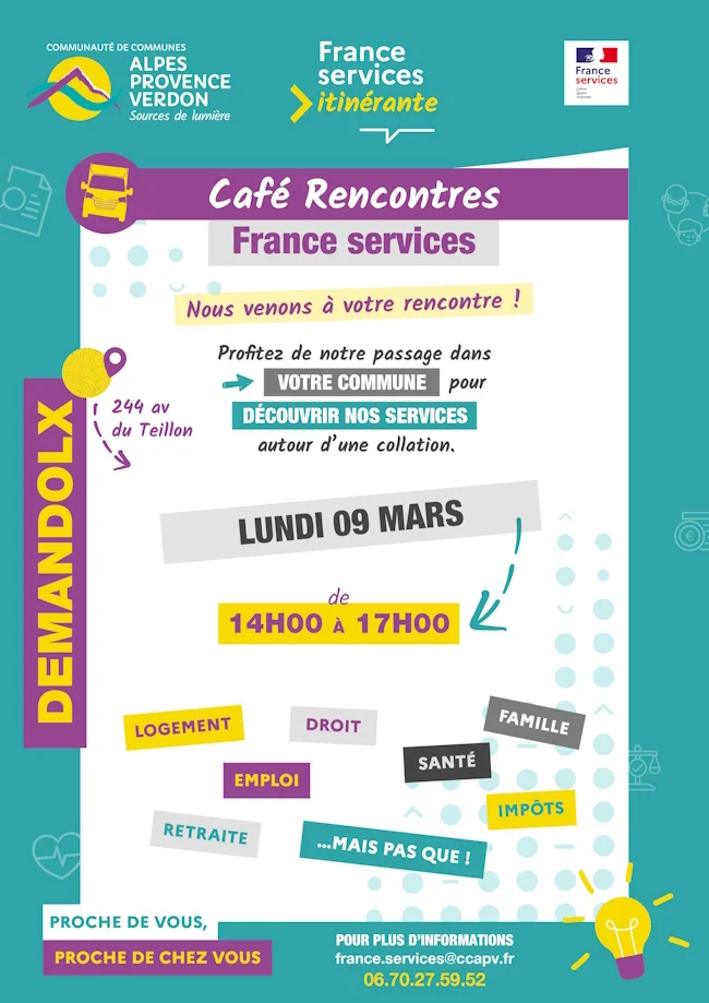Café Rencontres – France Services itinérante à Demandolx