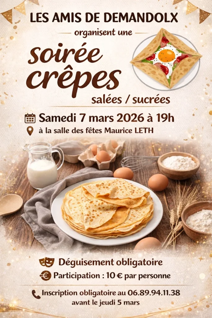 Soirée crêpes à Demandolx