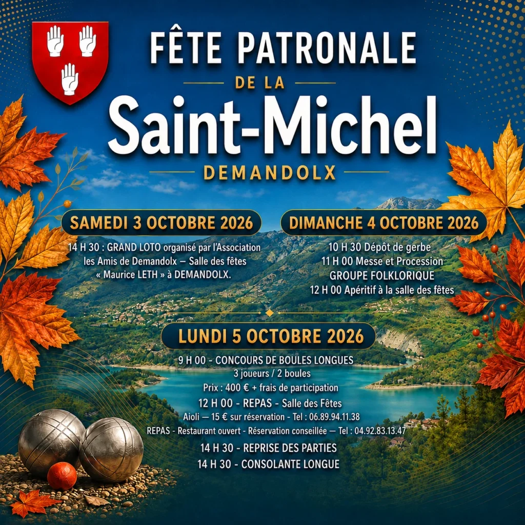 La Fête patronale de la Saint-Michel approche à Demandolx !